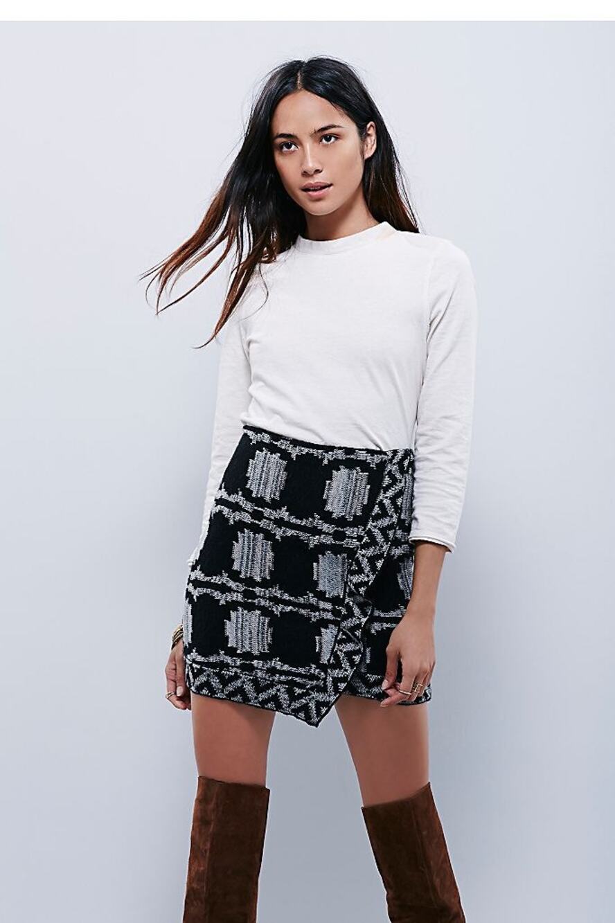 Free People Womens size Small Wrapped In You Blanket Skirt Aztec Geometric NEW